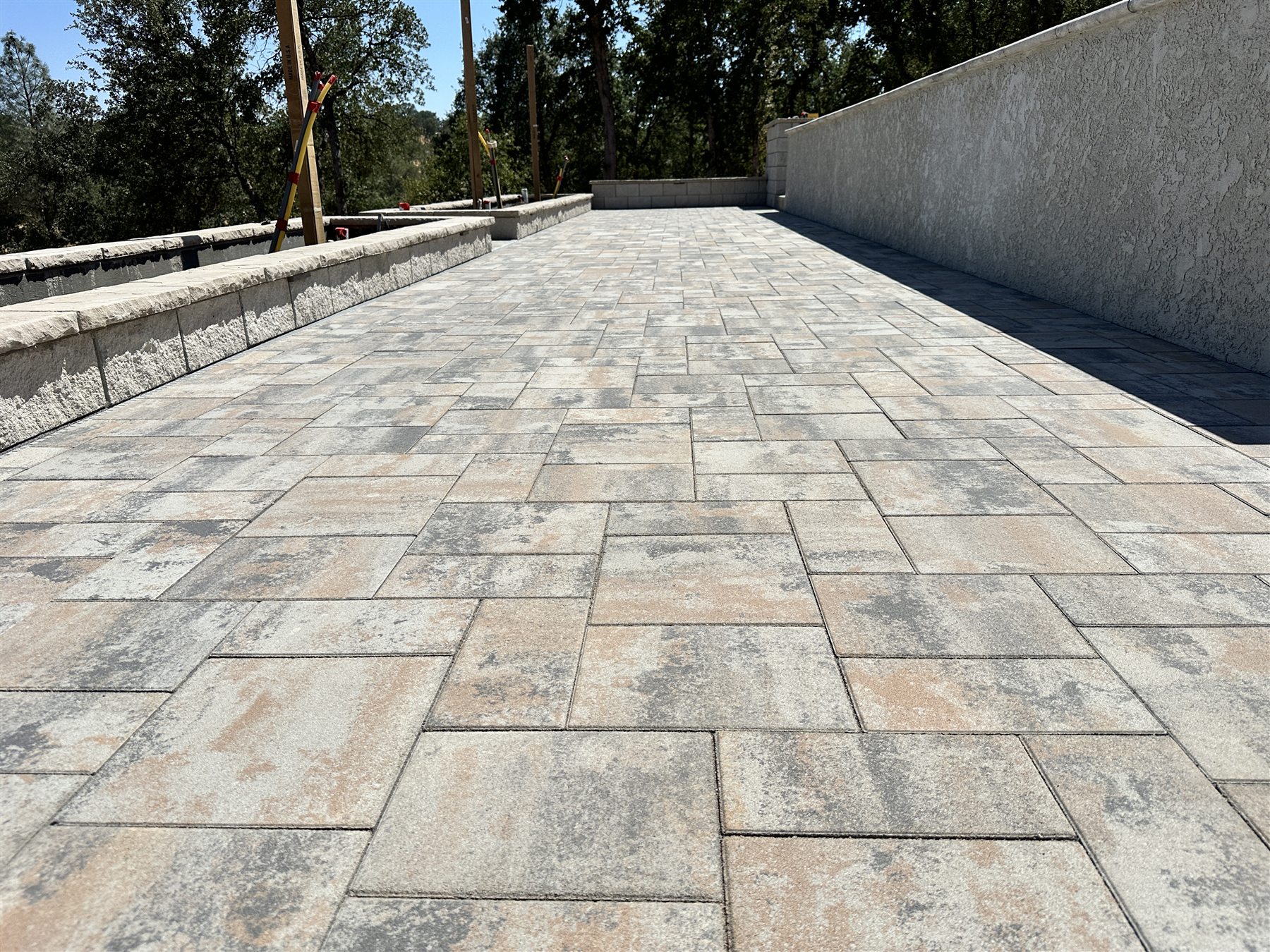 Finished paver pool deck